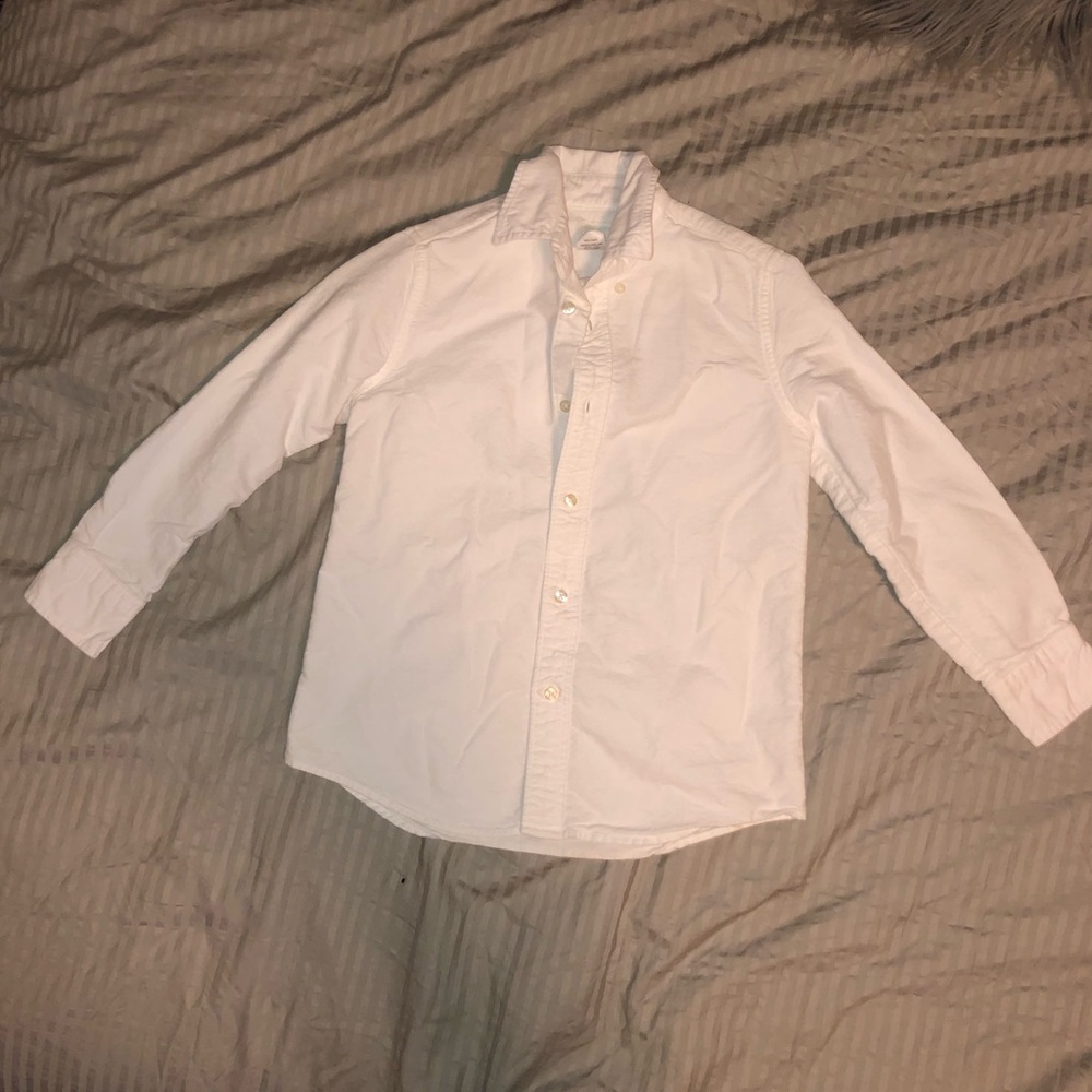 Crew cuts kids white button down shirt